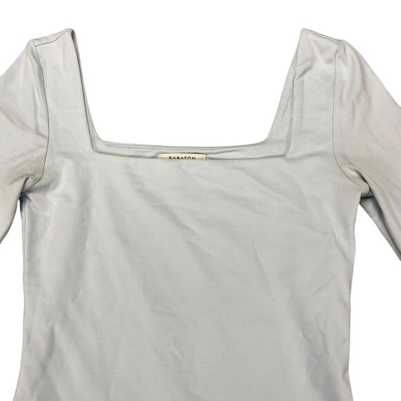 Aritzia Babaton Contour Second-skin Squareneck Bodysuit Heather Chrome Size S - Picture 6 of 16